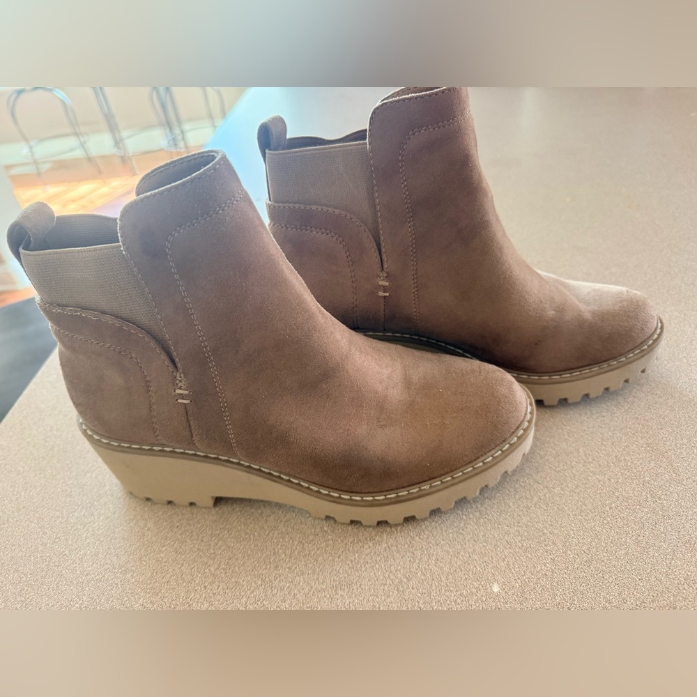Dolce Vita Taupe Suede Ankle Boots